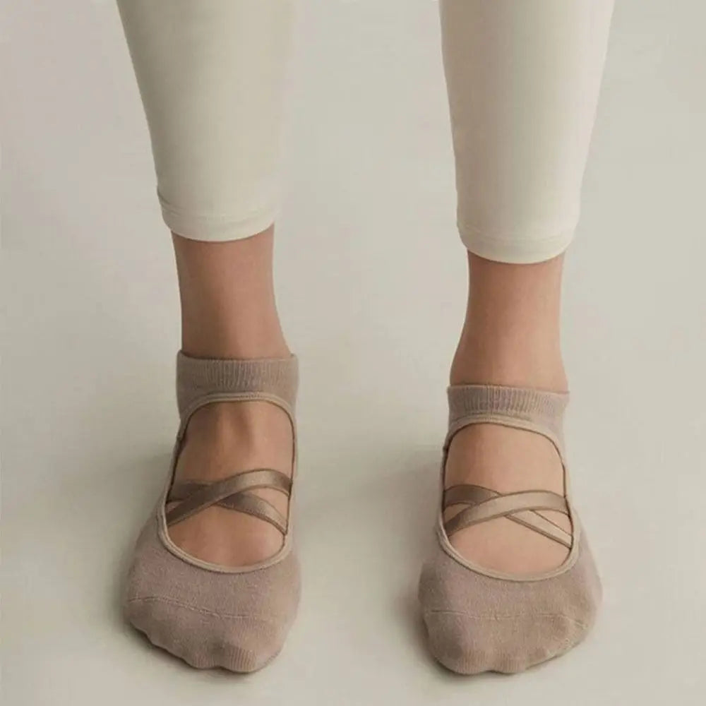 Sol & Core The Ballerina Collection — Non-Slip Cross Strap Grip Socks