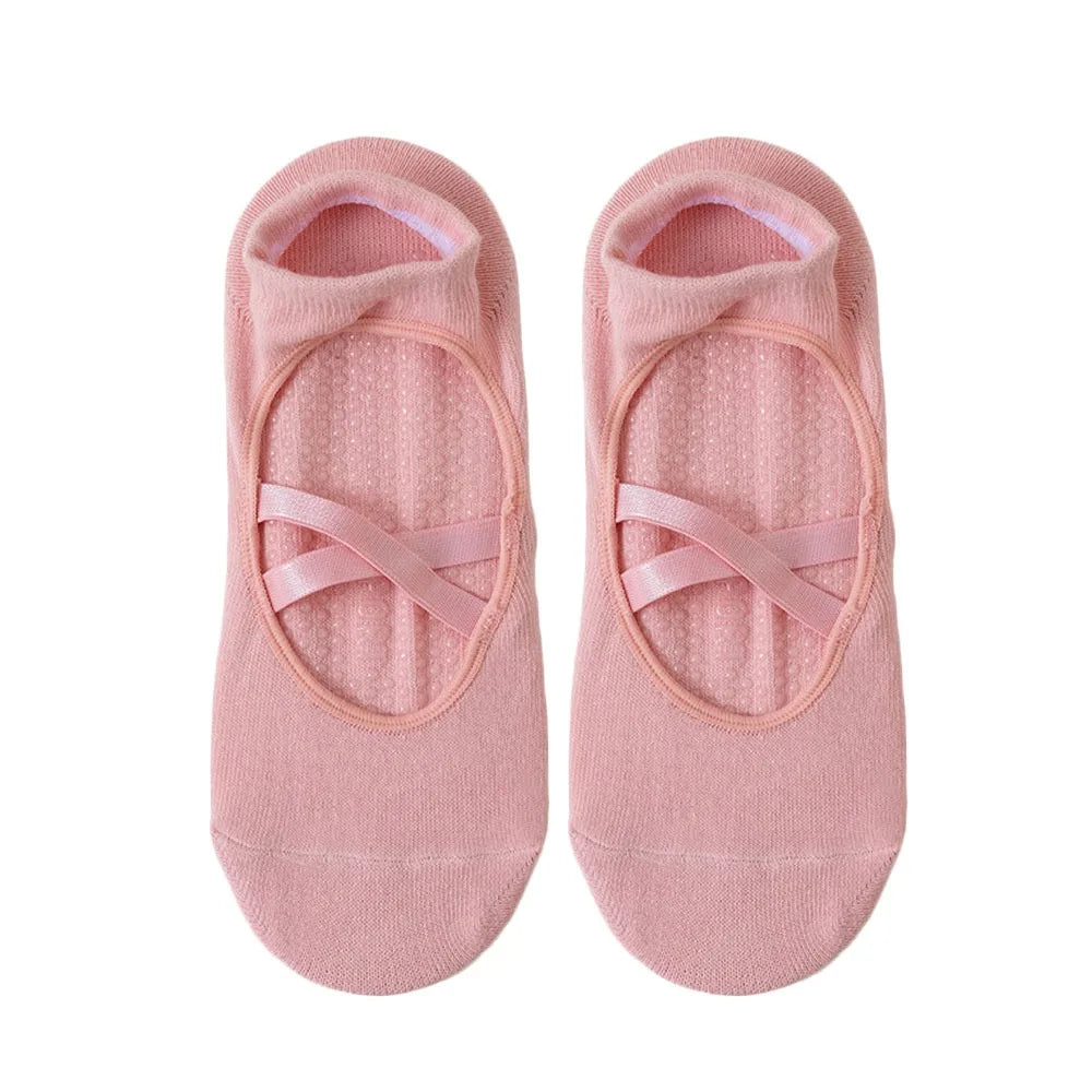 Sol & Core The Ballerina Collection — Non-Slip Cross Strap Grip Socks