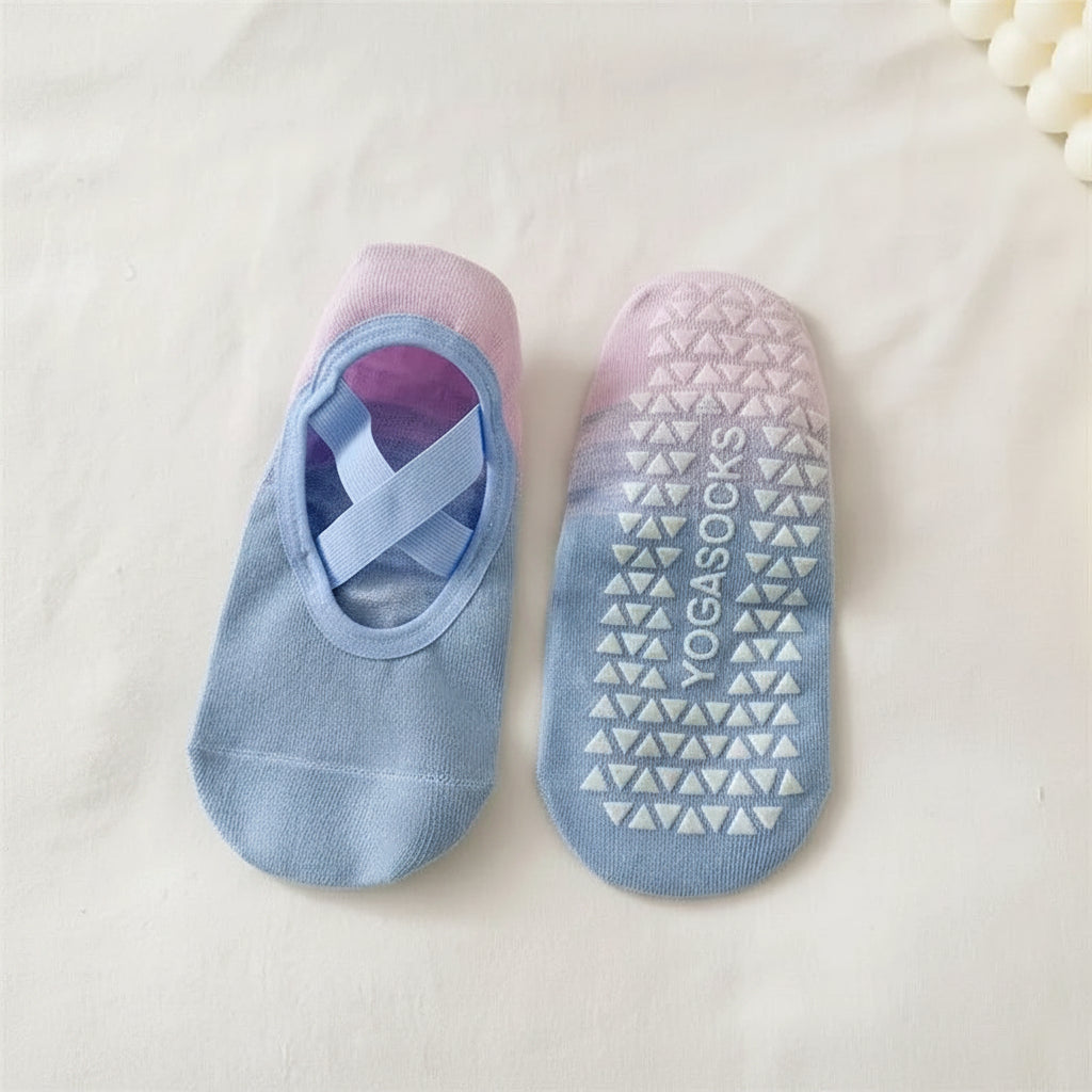 Sol & Core The Ballerina Collection — Non-Slip Ombre Cross Strap Grip Socks