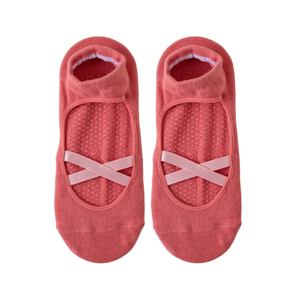 Sol & Core The Ballerina Collection — Non-Slip Cross Strap Grip Socks