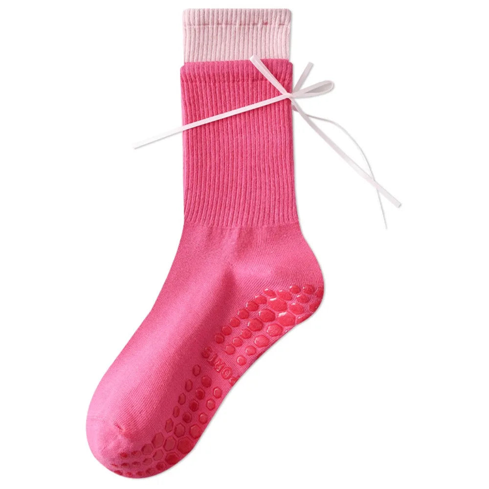 Sol & Core Ribbon Grip Socks — Pilates and Yoga Non-Slip Cotton Socks