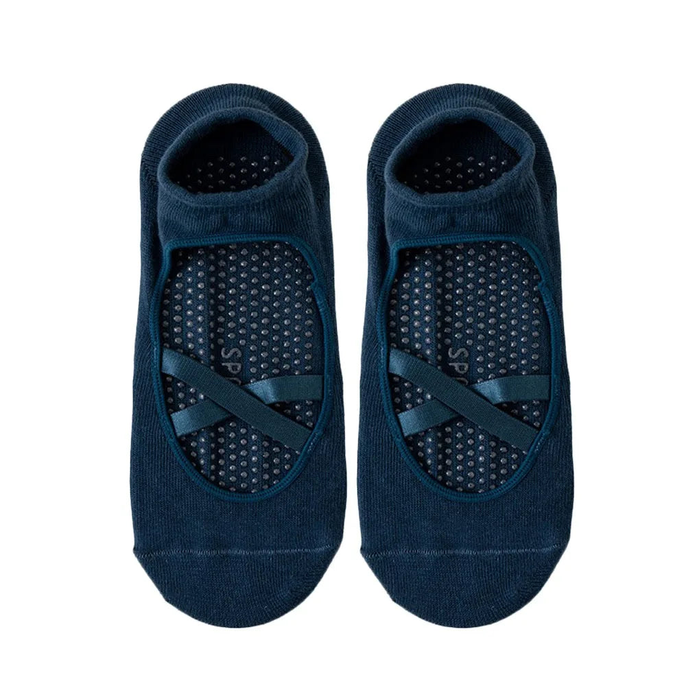 Sol & Core The Ballerina Collection — Non-Slip Cross Strap Grip Socks