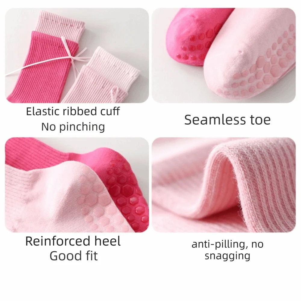 Sol & Core Ribbon Grip Socks — Pilates and Yoga Non-Slip Cotton Socks