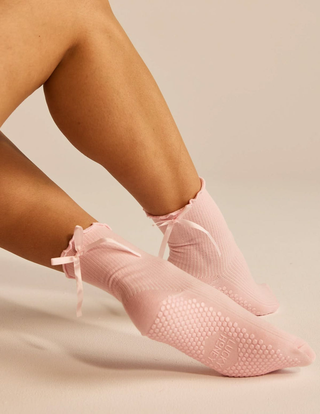 Sol & Core Ribbon Grip Socks — Pilates and Yoga Non-Slip Cotton Socks