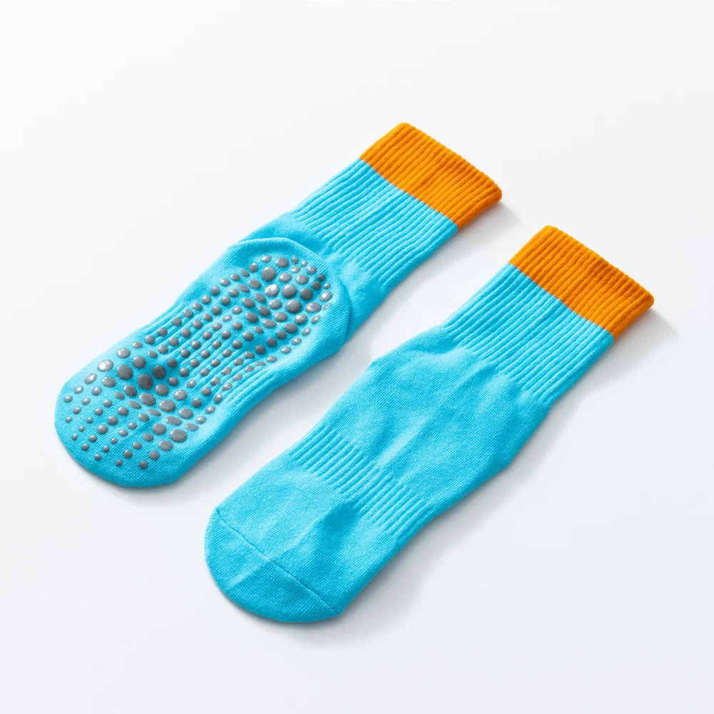 Fashion Color match Women's yoga socks Pilates anti-slip Tube cotton socks Sports Zumba Aerobic exercises fitness Floor Socks