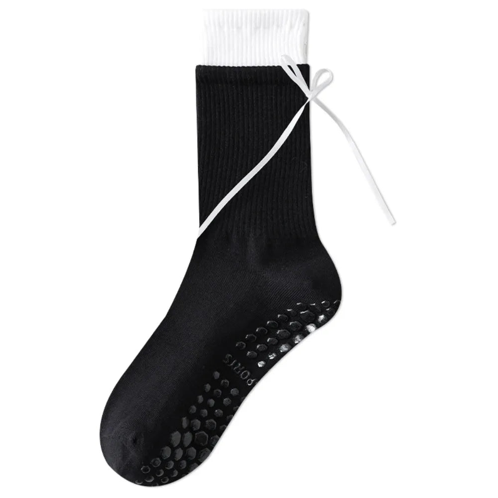 Sol & Core Ribbon Grip Socks — Pilates and Yoga Non-Slip Cotton Socks