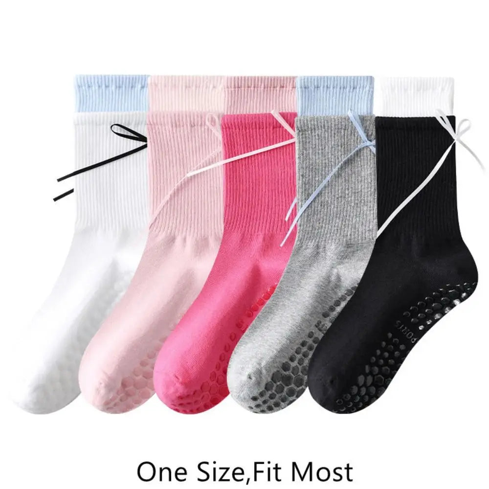 Sol & Core Ribbon Grip Socks — Pilates and Yoga Non-Slip Cotton Socks
