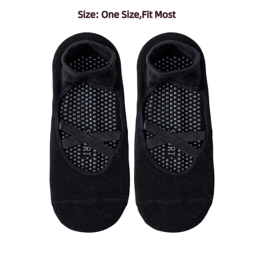 Sol & Core The Ballerina Collection — Non-Slip Cross Strap Grip Socks