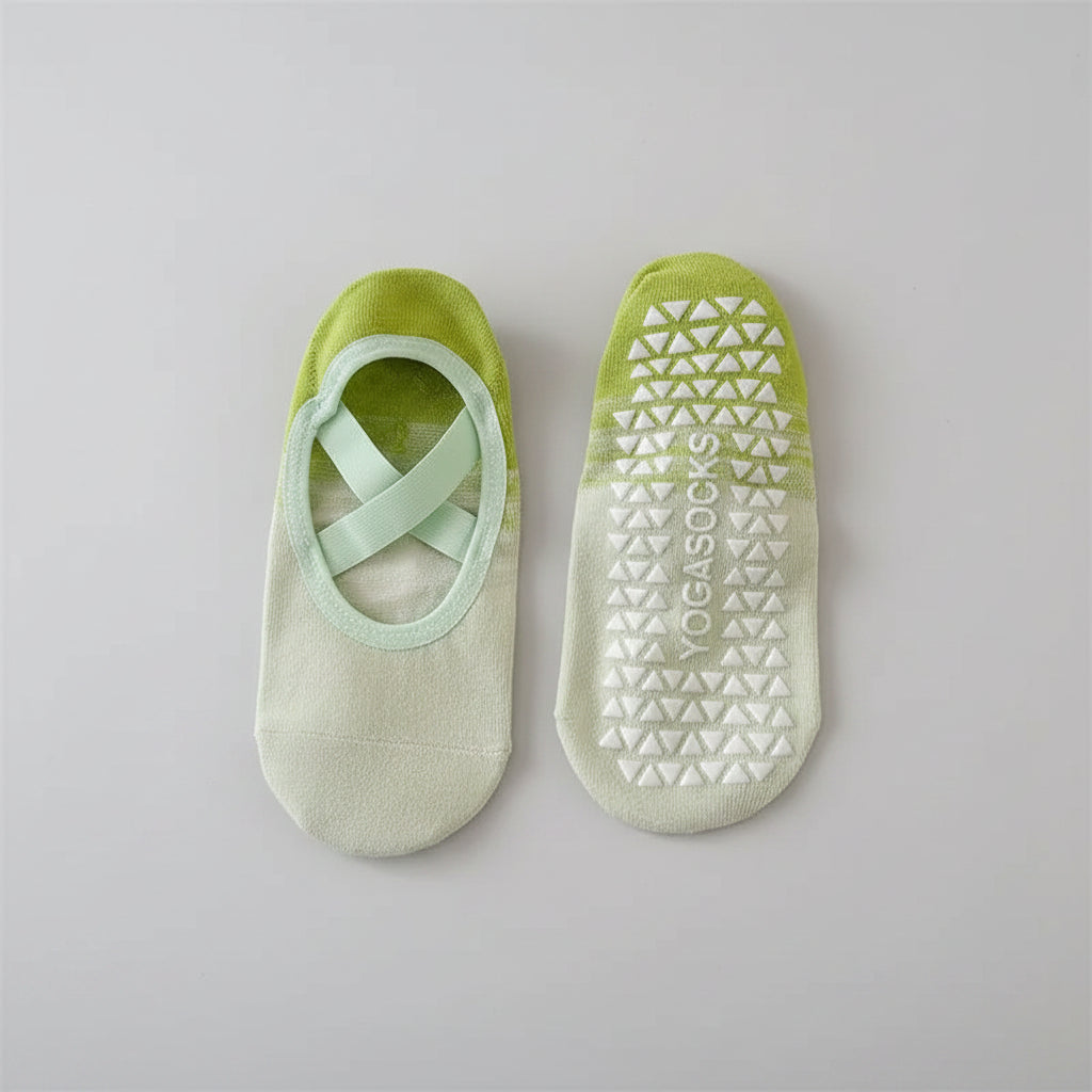 Sol & Core The Ballerina Collection — Non-Slip Ombre Cross Strap Grip Socks