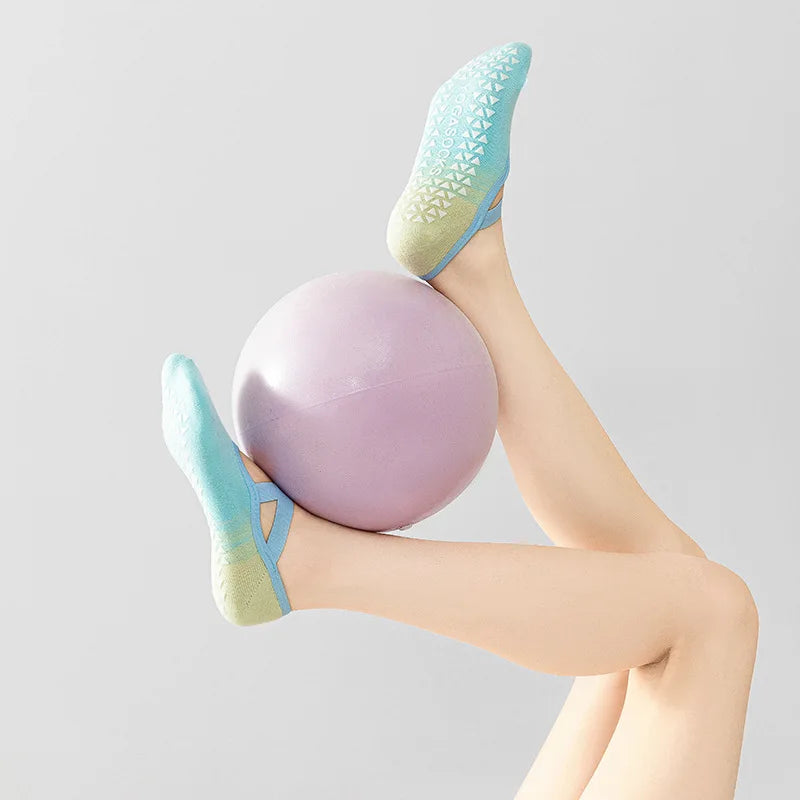 Sol & Core The Ballerina Collection — Non-Slip Ombre Cross Strap Grip Socks