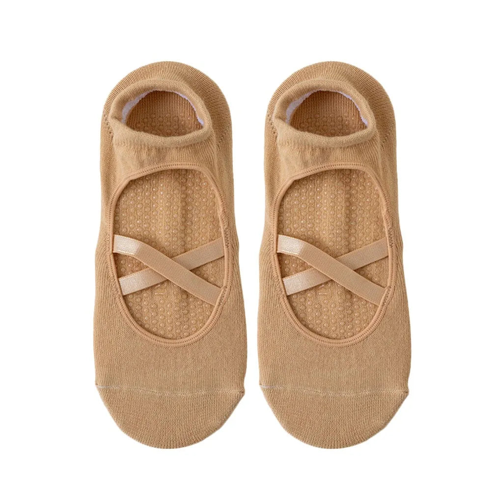 Sol & Core The Ballerina Collection — Non-Slip Cross Strap Grip Socks