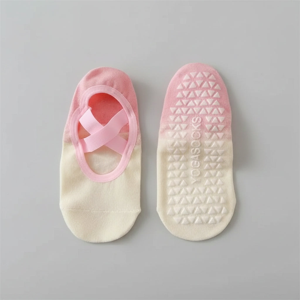 Sol & Core The Ballerina Collection — Non-Slip Ombre Cross Strap Grip Socks